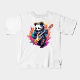 Panda Playing Guitar Kids T-Shirt